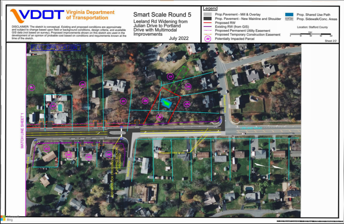 VDOT Leeland Road conceptual map sheet 2
